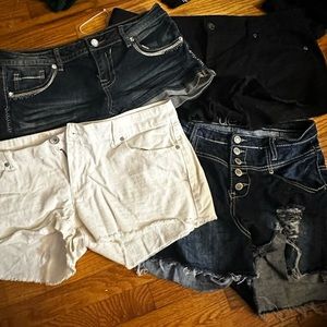 4 Piece BUNDLE Womens jean denim Shorts LOT
